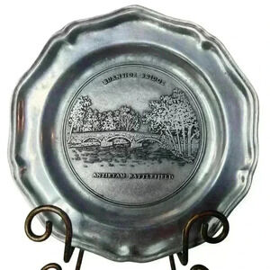 ANTIETAM BATTLEFIELD BURNSIDE BRIDGE WILTON-COLUMBIA PA.PEWTER PLATE